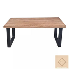 Charger l&#39;image dans la galerie, La table industrielle kukuu a été fabriquée à partir de métal et bois de manguier. Mesures: 220 x 100 x 78 cm. Kukuu, boutique en ligne de mobilier industriel, meubles d&#39;intérieur en bois massif.
